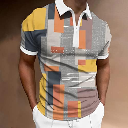 XXBR летни поло маици за мажи, 2022 Нови машки патент врат голф врвови со кратки ракави шарени лепенка, обична поло маица