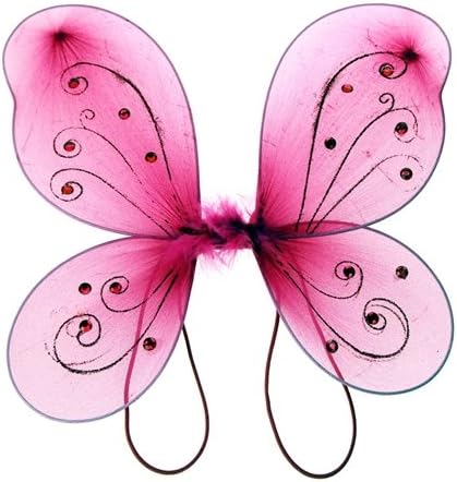 Firefly увезува крилја од пеперутка од органза со сјај, големина на деца, 12-инчи