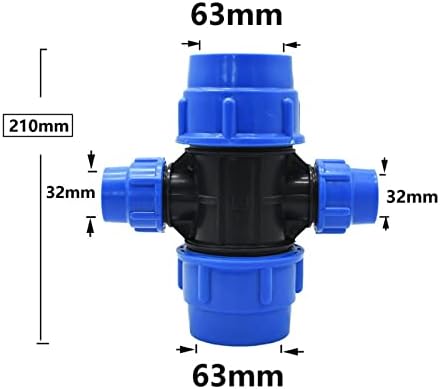 63/50/40/32/25/20мм Пе Цевка Брз Конектор Транзиција Фитинг Крст 4-Начин Редуктор Спојка Пластична Цевка Вода Сплитер 1 парчиња