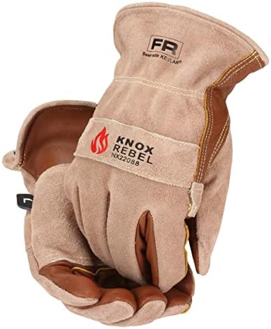 Работни ракавици за кожни кожни за мажи и жени | Бунтовникот Фр Кевлар Каухид Работни нараквици со двојна дланка | Премиум Квалитет
