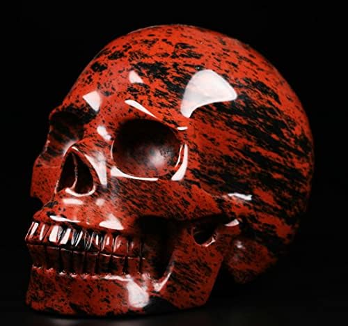 Mr.Skull 5.0 Mahogany Obsidian Crystal Skull Statue, супер реалистична, кристално лекување камен, рачен врежан скапоцен камен скулптура
