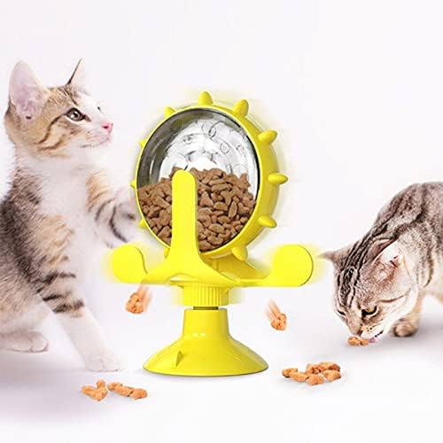 ЗБОРО 360 ° Смешно ротирање на вртење на ветерници за задевање на мачки миленичиња само-лекување олеснување на истекување на храна