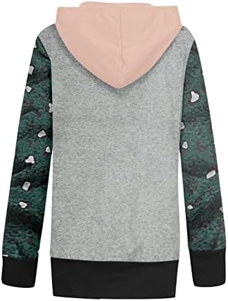 Women'sенски пулвер врвен обичен аспиратор со патент во боја, печатена маичка за џемпер, врвен јакна, пулвер