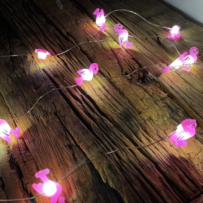 Внатрешни жици светла симпатична, 20 LED симпатични розови розови фламинго жици светла затворено на отворено LED стринг светла батерија оперирана самовила за партија