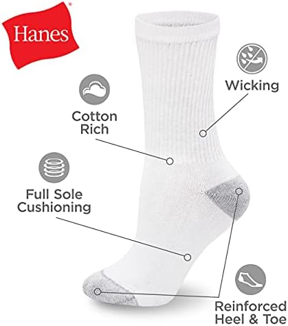 Ханес Женски 3-Пакет Лесни Удобностимеки Чорапи Од Екипажот На Средината На Телето