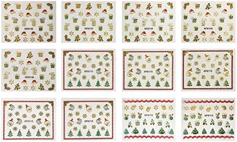 Обвивки Самолепливи Налепници, Зимски, Божиќни Празнични Налепници За Уметност На Нокти