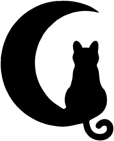 Мачка На Месечината Винил Исечок Налепница Бришење На Налепница 3,25-на-4 Инчи