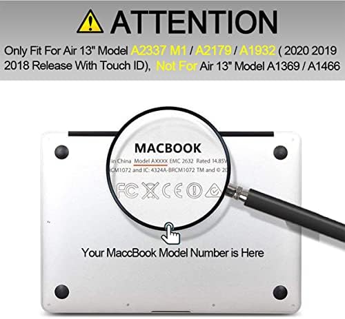 АВОВО Лаптоп Случај За Macbook Воздух 13 инчен Мрежницата &засилувач; Допир ID Бронзирање Печатени Тешко Школка, Лице