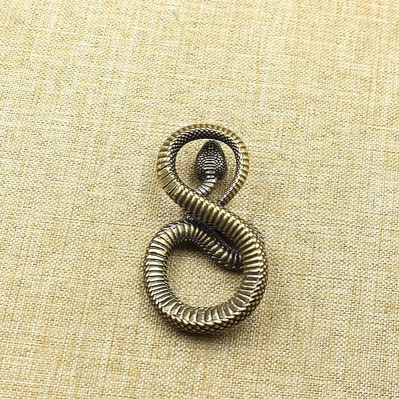 1 парчиња тантик бронзен зодијак змија дух змија приврзок рачно парче злато 蟒 古 玩 玩 扣