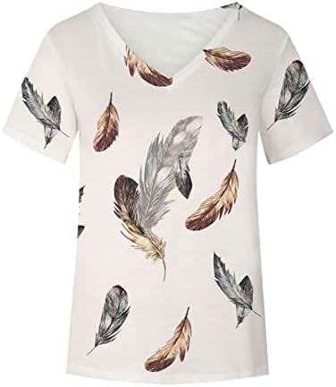 Девојки Дневна Маица Fall Лето 2023 Облека Мода Краток Ракав Памук V Вратот Графичка Блуза Кошула За Жени БВ