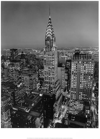 Зградата на Брус Телеки Крајслер, Newујорк Сити од Анри Силберман, врамени фото печатење постер, направено вистинско дрво модерна рамка