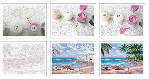 QGHZSCS боја со броеви дигитални сликарски цвеќиња Слики за слики за занаетчиски производи А4