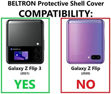 Белтрон Случај За Галакси З Флип 3 5Г, Тенок Фит Цврст Заштитен Капак На Тврда Обвивка Дизајниран За Samsung Galaxy Z Flip3 5G-Црна