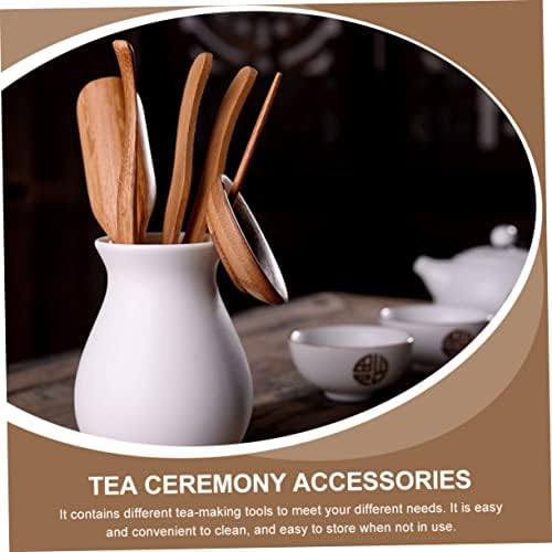 Ханабас 1 постави шест господа на церемонијата на чај, дрвени алатки Дрвен чај сет кунг фу чај сет во кинески чај сет за чај од чај, поставени