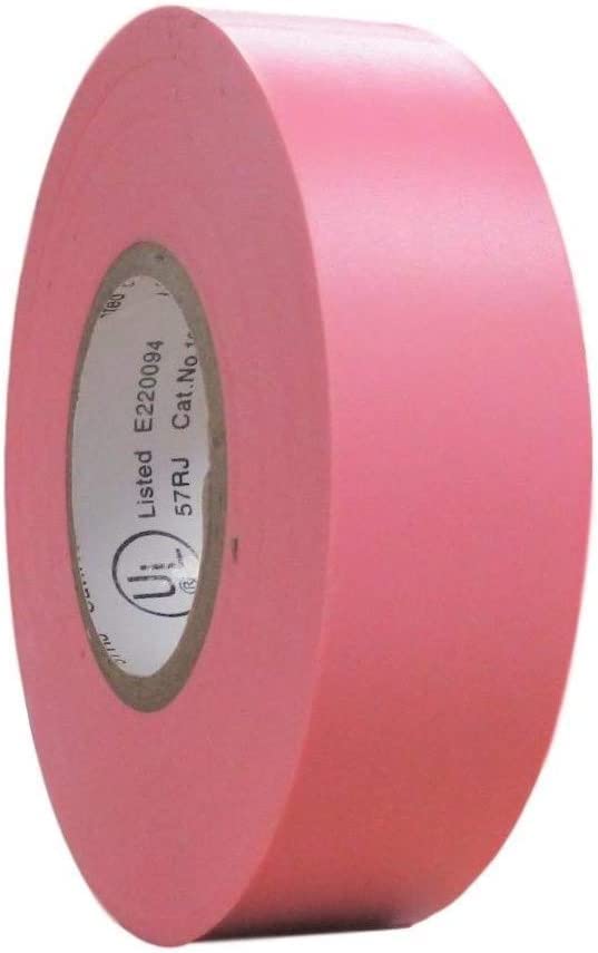 Lyltech розова електрична лента, 66 стапки x 3/4 инчи, водоотпорно, силно лепило, винилна гума лепило Електрична лента Користете не повеќе од 600V & 176F