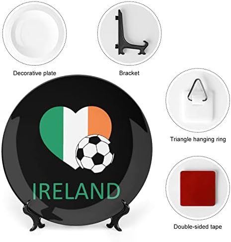 Loveубов ирска фудбалска декоративна чинија керамички плочи wallид што виси декор со приказ за украси за домашна канцеларија