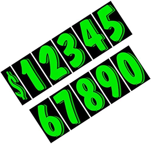 ВЕРСА-ТАГОВИ 7.5 Црна/Зелена Винил Број Налепници 11 Десетина Постави Шофершајбната цена &засилувач; 1 Пакет На Секоја Од Зачувај &засилувач;
