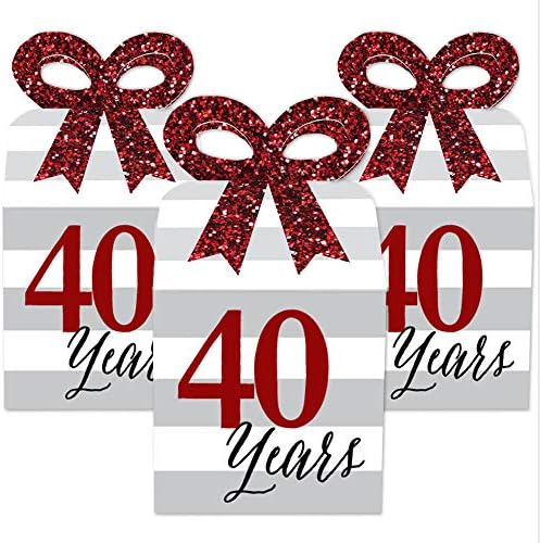 Голема Точка На Среќа Што Ја Правиме-40-годишнина Од Бракот - Квадратни Кутии За Подароци За Подароци - Годишнина Кутии За Лакови