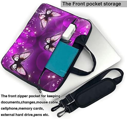 Виолетова Пеперутка Пренослива Торба За Лаптоп За Рамо/Работна Компјутерска Торба Со Горната Рачка
