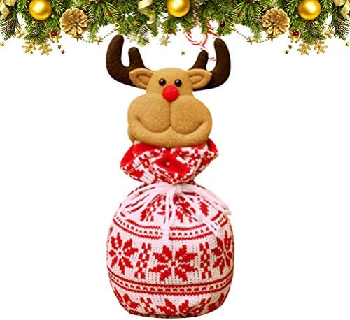 Nuobesty 3PC плетени Божиќни торби за Божиќ, Божиќни торби за подароци, Снежен човек кукла колаче Кенди за бонбони за деца Божиќна празничка забава