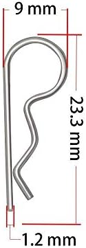 Hosim 100pcs трајни не'рѓосувачки RC Car Shell Clip иглички, 1,2 mm Universal 1/8th 1/10 -та скала RC Model Car Cabuge Boather