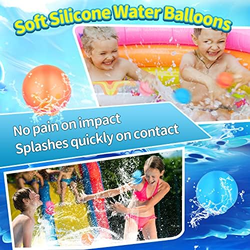 8 пакувања балони за еднократно вода Брзо пополнете самото запечатување, магнетно полнење балони за вода за деца тинејџери, силиконски топки