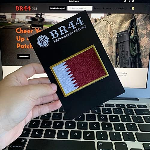 BP0213T01 Катарско знаме извезено лепенка до униформа, кимоно, велосипед за елек, железо или шиење