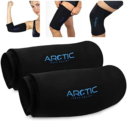 Обвитката со мраз на коленото и лактот - Две пакувања - ладна и топлинска терапија за колено, лактот, флексибилно ладно обвивка