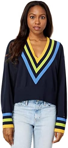 Tommy Hilfiger Womens V Neck Cupped Crup Jumper