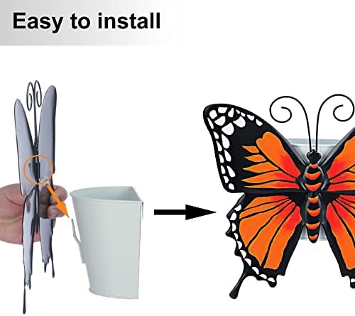 Johoo Wallид виси сад за засадување украсен со пеперутка, 3 pk пеперутка wallид украс уметност цветни садови затворени на отворено за сукулентна билка дома