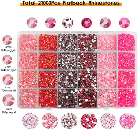 28700 парчиња рамни ретровизони смола бисери и rhinestones Мешани бои големини кристални скапоцени камења за занаети