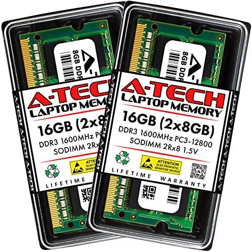 A-Tech 16gb Комплет Меморија RAM МЕМОРИЈА ЗА HP/Compaq ZBook 17-DDR3 1600MHz PC3 - 12800 NON ECC SO-DIMM 2Rx8 1.5 V-лаптоп &засилувач; Лаптоп