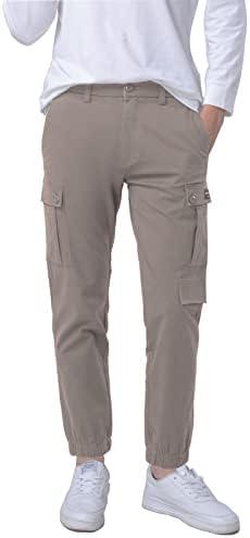 Плаид и обичен машки карго џогери машки карго панталони тенок вклопување