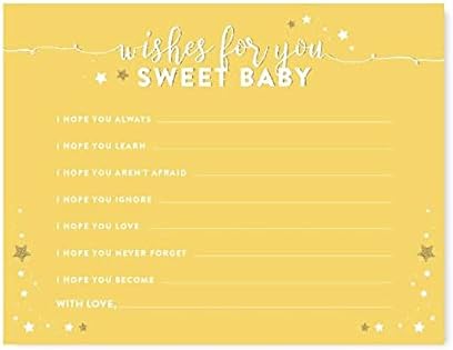 Andaz Press Twinkle Twinkle Little Star Yellow Baby Toush Collection, желби за картички за бебиња, 20-пакувања, активности за игри и украси