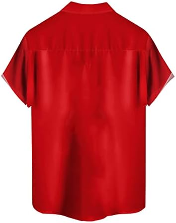 Смешни кошули за печатење за мажи плус копче со големина надолу маици со краток ракав 2023 Хавајски графички џеб летни врвови