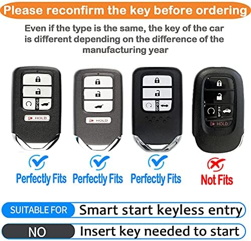 Sindeda за Honda Key Fob Cover со кожен клуч за клучеви, мека TPU целосна заштита на покритие, клуч FOB случај компатибилен со Honda Accord