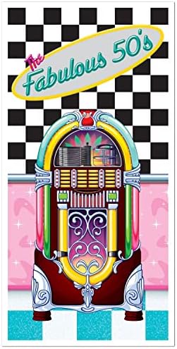Чудесната Партија Декорации Пакет 50, 1950-Тите Џубокс Ѕид Врата Покритие, Рок &засилувач; Ролна Рекорди Стример, Аква Розова Сода