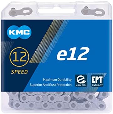 KMC E12 EPT 12 Брзина е-велосипедски ланец, 130 врски, темно сребро