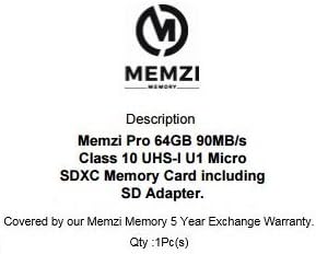 MEMZI PRO 64gb Класа 10 90MB / s Микро SDXC Мемориска Картичка Со SD Адаптер ЗА LG V Серија Мобилни Телефони