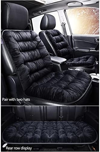 Перномиран капак на седиштето на автомобилот, зимско топло кадифен мек автомобил за седиште на автомобили предна задна подлога автоматски заштитник