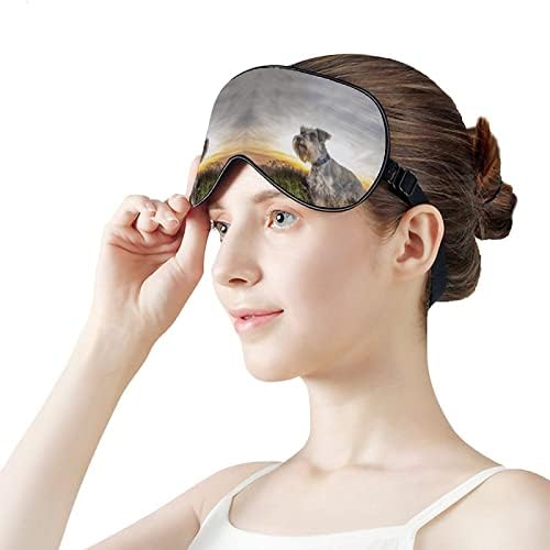 Минијатурни маски за меки очи на Шнаузер со прилагодлива лента лесна удобна слепи за спиење за спиење