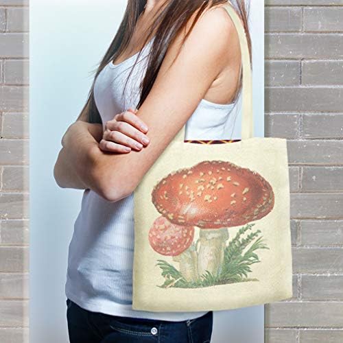 Прилагодено платно тоте за купување торба за печурки гроздобер изглед f храна и пијалок зеленчук печурка