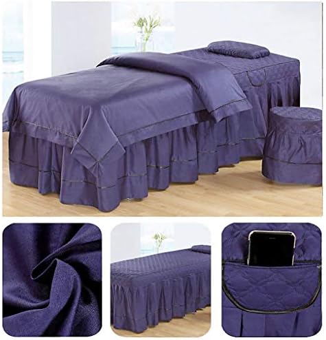 Комплети за маса за масажа со памук во европски стил, 4-парчиња едноставни салони за убавина за кревет, чаршафи, кревети со дупка за
