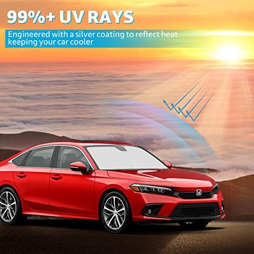 Proadsy Front Whindhield Sun Shade Sundable Sunshade Protector Custom Fit Honda Civic 2023 2022 2021 2020 2019 2018 Седан, LX, EX,