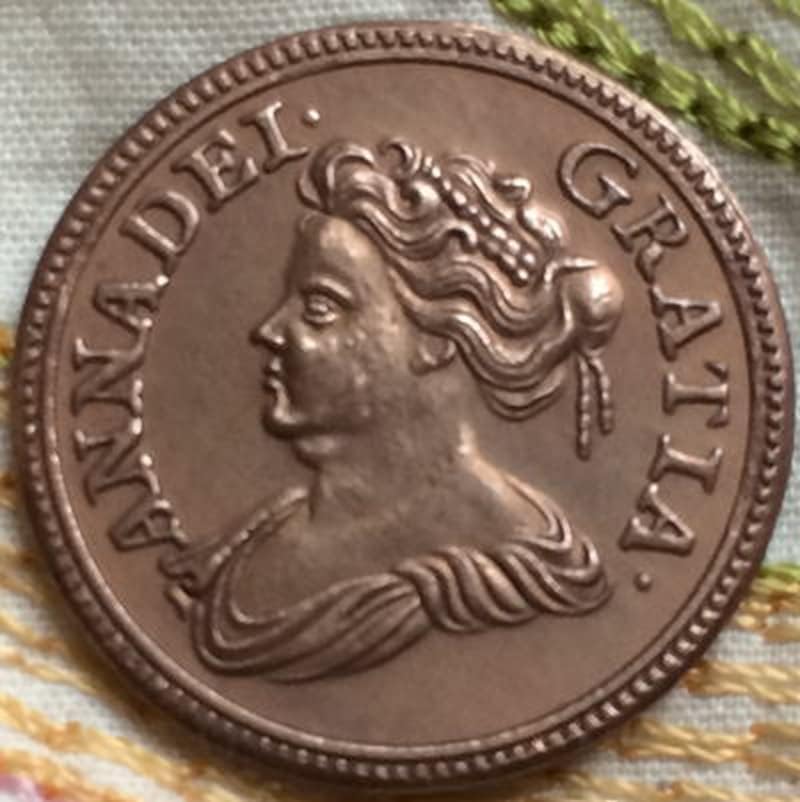 Кингфенг 1714 Британски 1 Фартинг монета Антички сребрен долар монета