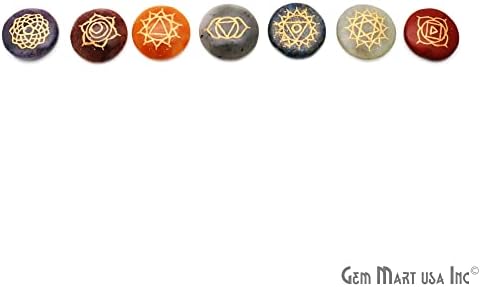 7 Чакра на исцелување на животот околу 29мм злато врежан лековити накит чакра за балансирање на камења Gemstones Gm Gemmart USA