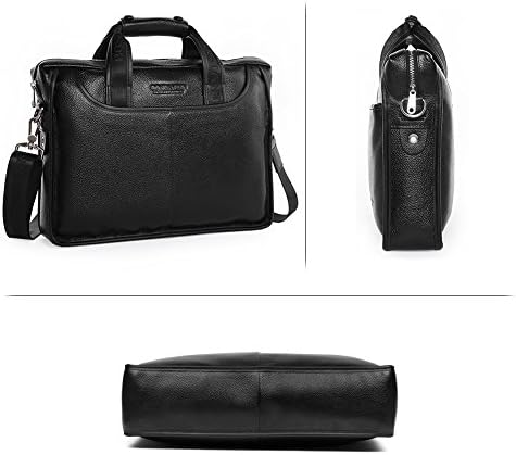 Бостантен 17 инчен Лаптоп Торба Случај Проширување На Куфери за мажи Во Комплет Со Кожа Чанта Чанта Гласник Бизнис Торби За Мажи Црна