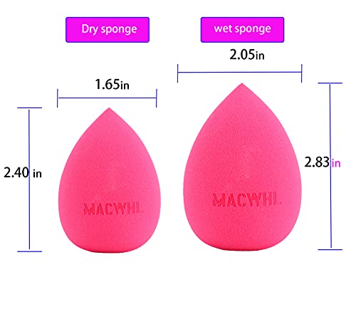 MacWhl Cosmetics Beauty Sponge Blender за темели, мешање на сунѓер, беспрекорно за течност, крем и прав, едно парче малку поголемо шминка
