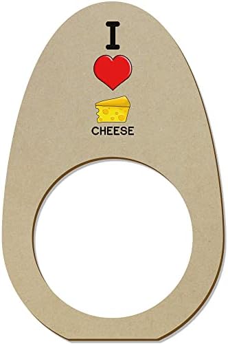 5 x 'Јас сакам сирење' дрвени прстени/држачи за салфетка