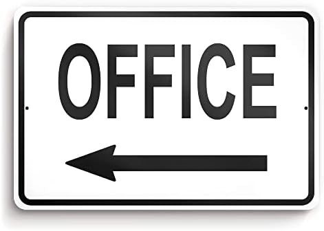 Канцелариски Знак со Лева Стрелка - 8х12 Алуминиумски Надворешен Канцелариски Знак - Канцелариски Знак-Канцелариски Знаци За Бизнис-Канцелариски